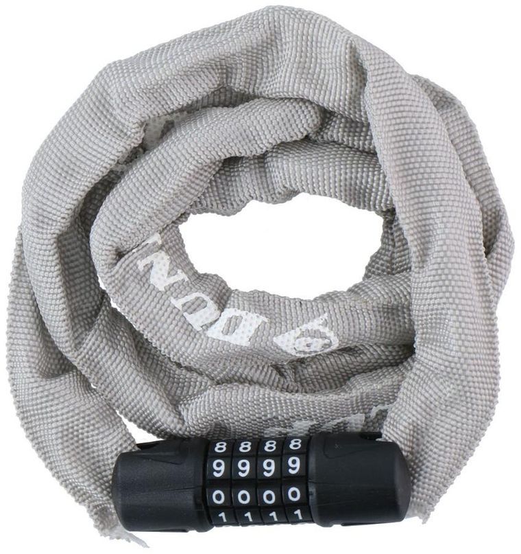 Dunlop, zapięcie rowerowe, łańcuch na szyfr, 120 cm, szary