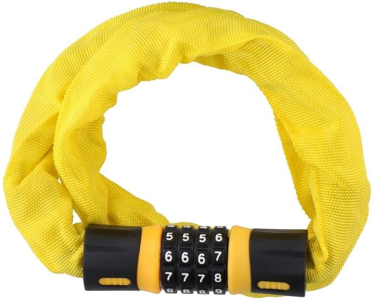 Dunlop, zapięcie rowerowe, łańcuch na szyfr, pomarańczowe, 90 cm