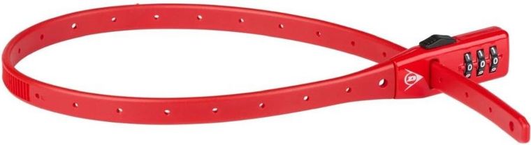 Dunlop, zapięcie rowerowe, pasek na szyfr, czerwony