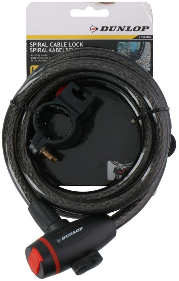 Dunlop, zapięcie rowerowe spiralne, 180 cm