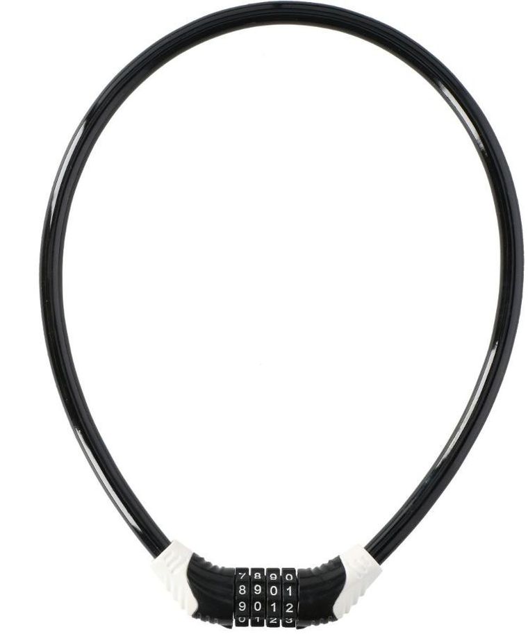 Dunlop, zapięcie rowerowe spiralne na szyfr, 10mmx65 cm, czarne