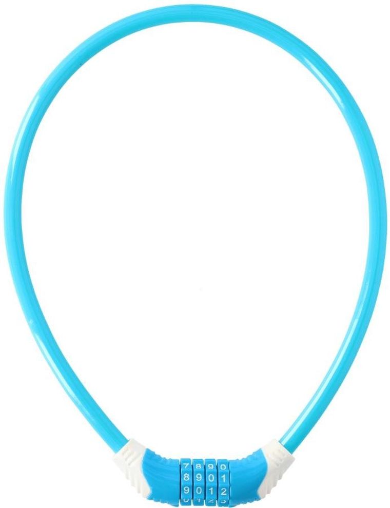 Dunlop, zapięcie rowerowe spiralne, na szyfr, 10mmx65 cm, niebieski