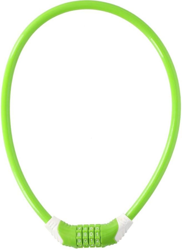 Dunlop, zapięcie rowerowe spiralne, na szyfr, 10mmx65 cm, zielone