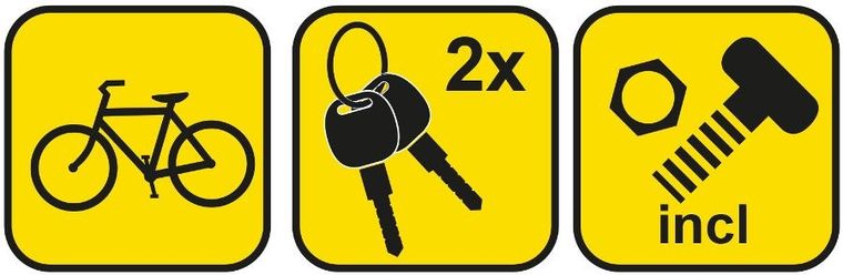 Dunlop, zapięcie rowerowe u-lock + linka, 10-1200mm