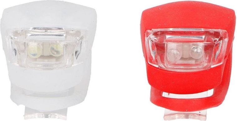 Dunlop, zestaw silikonowych lampek rowerowych LED, na przód i tył