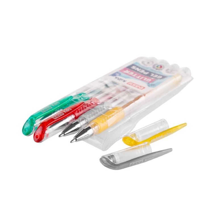 Easy, Glitter, długopis żelowy z brokatem, 4 kolory