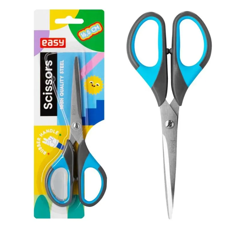 Easy, nożyczki biurowe, gumowa rączka, 16.5 cm