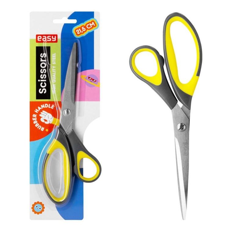 Easy, nożyczki biurowe, gumowa rączka, 21.5 cm