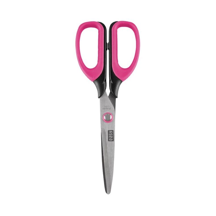Easy, nożyczki szkolne z miękkimi rączkami, różowe, 15 cm