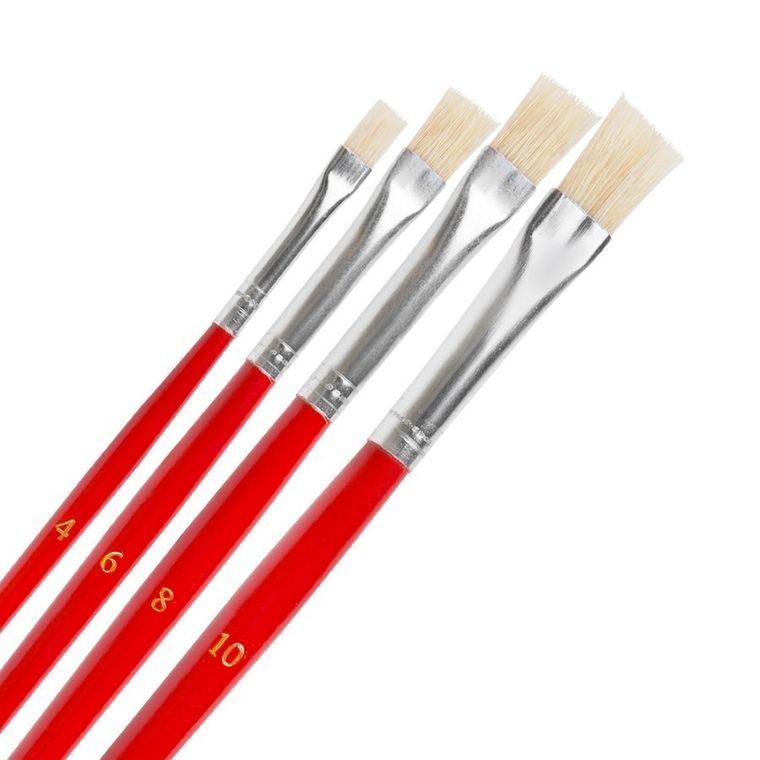 Easy, pędzle szkolne, płaskie, 4 szt.