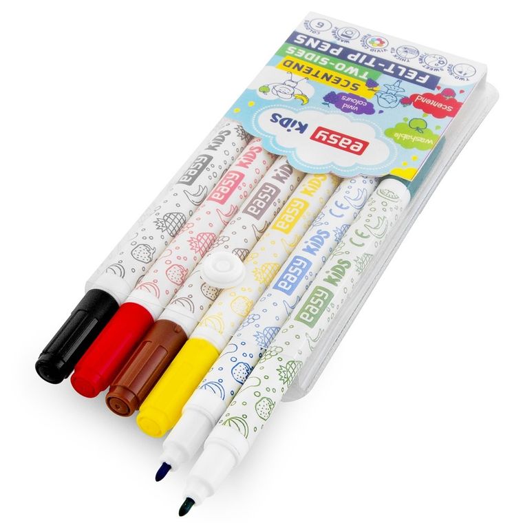 Easy, pisaki dwustronne, zapachowe, 6 kolorów