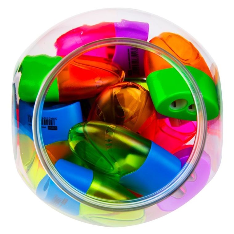 Easy, temperówka plastikowa z pojemnikiem, podwójna, 12 szt.