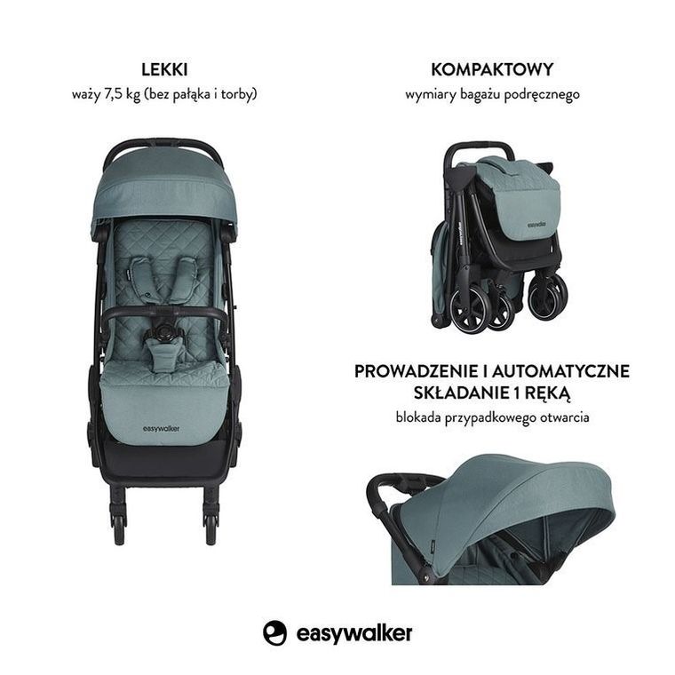 Easywalker, Jackey, kompaktowy wózek spacerowy, Forest Green