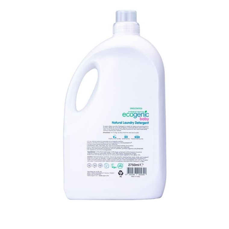 Ecogenic Baby, płyn do prania ubranek dziecięcych, bezzapachowy, 2750 ml