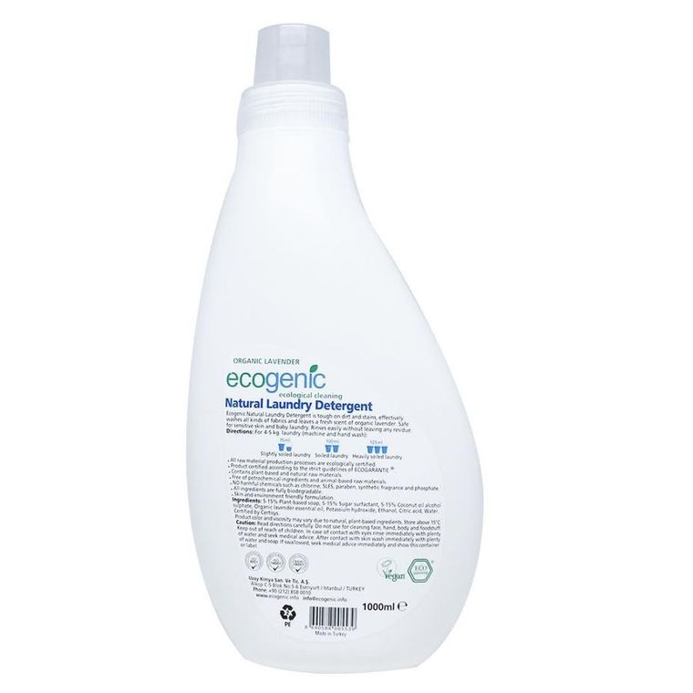 Ecogenic, płyn do prania ubrań i tkanin, lawenda, 1000 ml