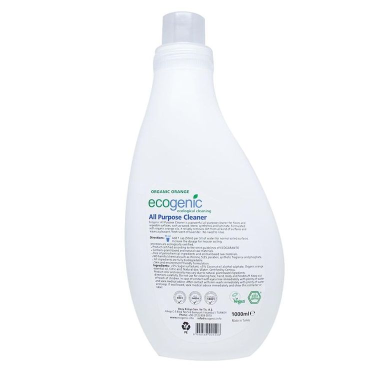 Ecogenic, uniwersalny płyn do czyszczenia różnych powierzchni, pomarańcza, 1000 ml