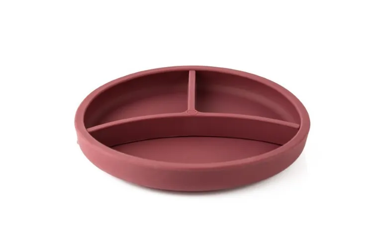 Ecorascals, silikonowy talerzyk, 2w1, burgund