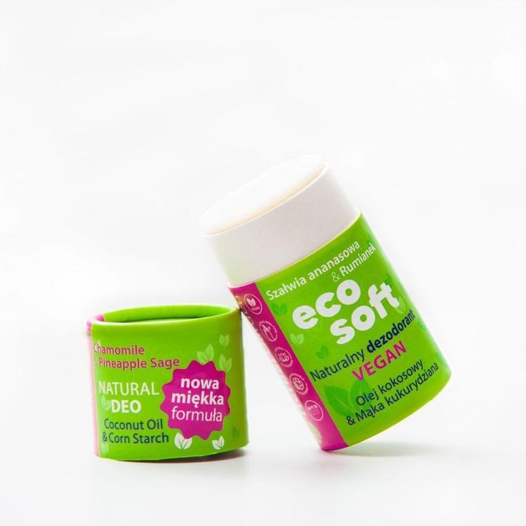EcoSoft, Zero Waste, naturalny dezodorant damski w sztyfcie, Herbal Garden, 50 ml