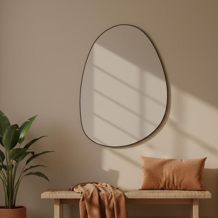 Edaxo, Asym, lustro dekoracyjne, wiszące, 75-55 cm