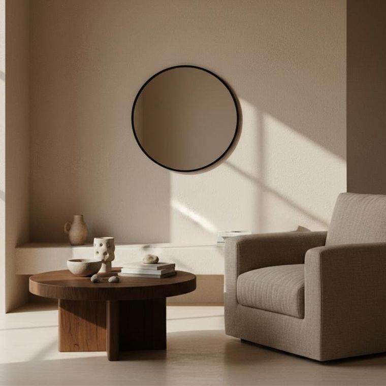 Edaxo, Loop, lustro ścienne, okrągłe, 60 cm