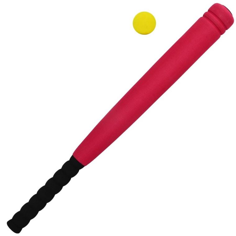 Eddy Toys, kij do baseballa z piłką soft, czerwony, 54cm