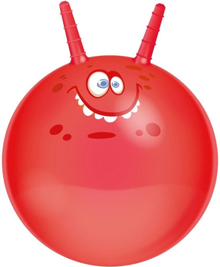 Eddy Toys, piłka do skakania z rogami, 45 cm, czerwona