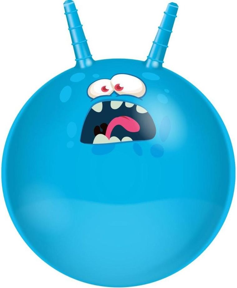 Eddy Toys, piłka do skakania z rogami, 45 cm, niebieska