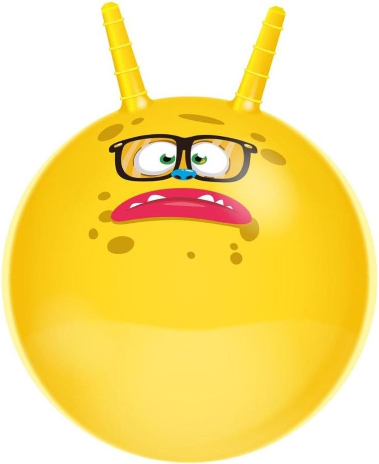 Eddy Toys, piłka do skakania z rogami, 45 cm, żółta