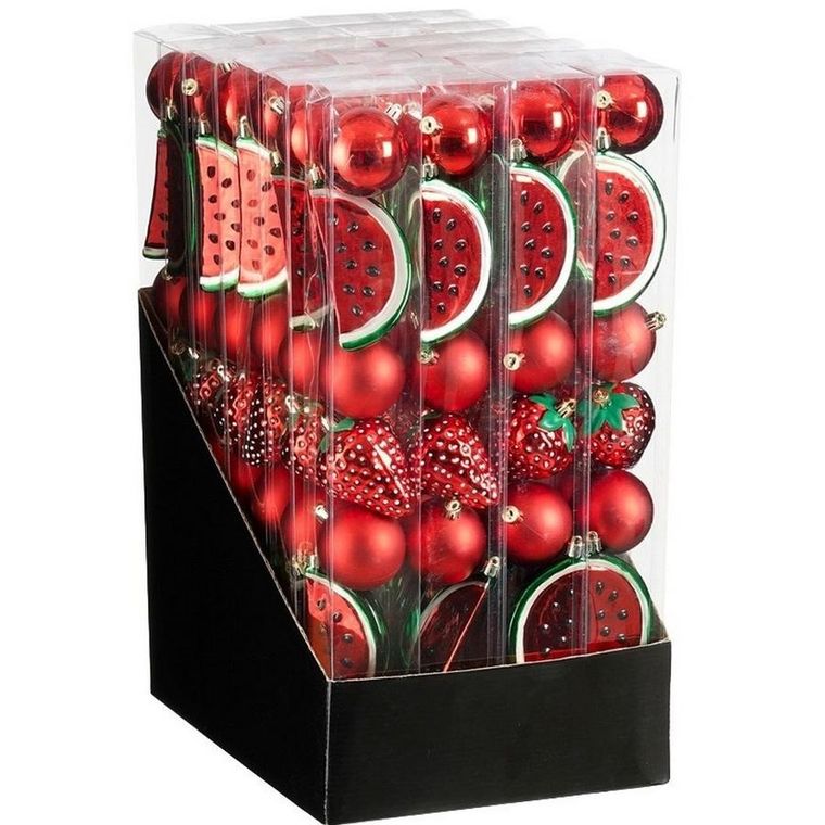 Edelman, bombki dekoracyjne plastikowe, truskawka i arbuz, 7 szt.