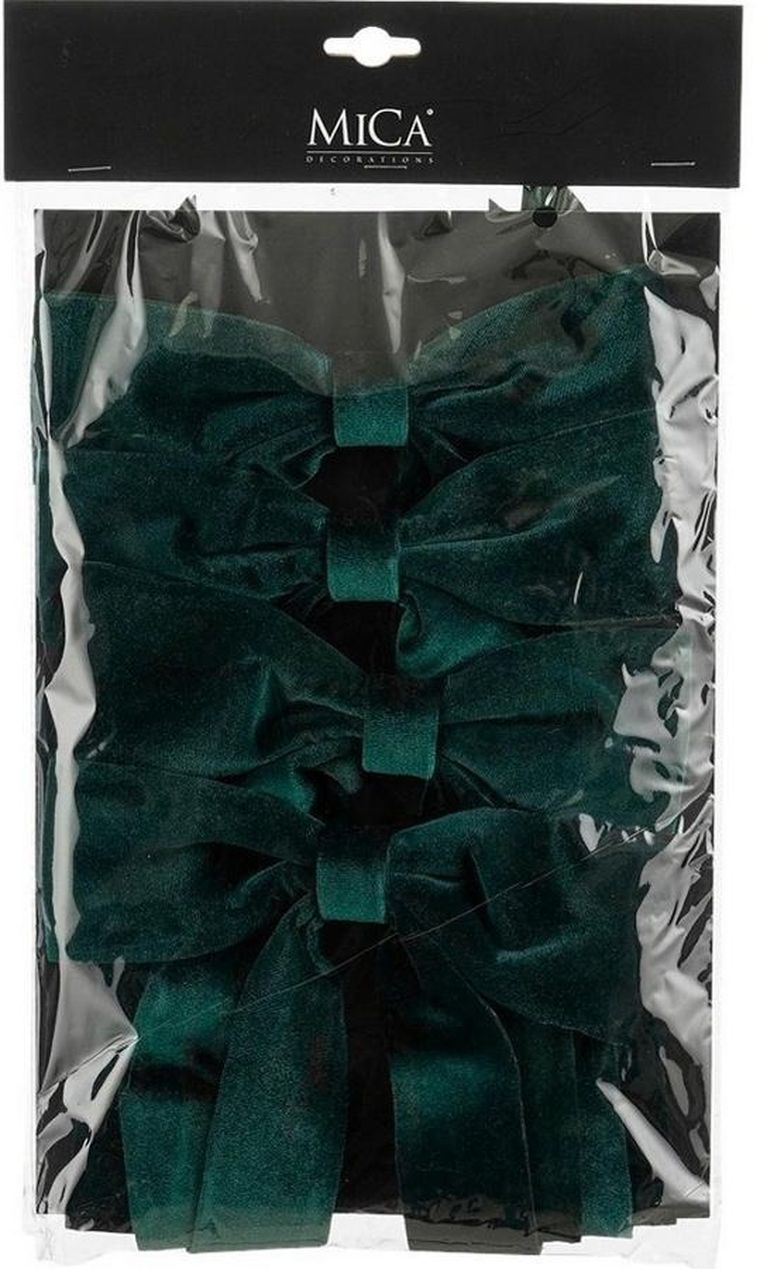 Edelman, Mica, kokarda dekoracyjna, zielona, 2-19-48 cm, 4 szt.