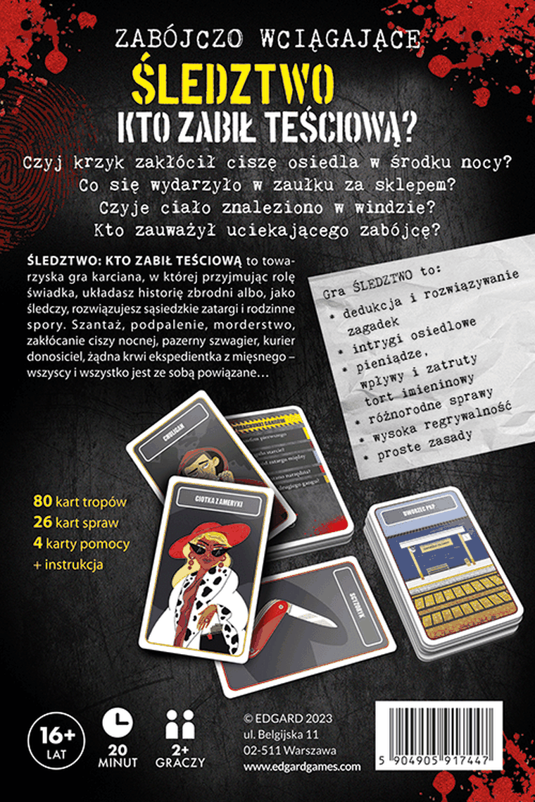 Edgard, Śledztwo, Kto zabił teściową, gra karciana