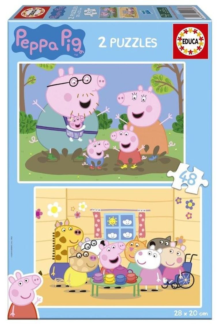 Educa, Świnka Peppa, puzzle, 2-48 elementów