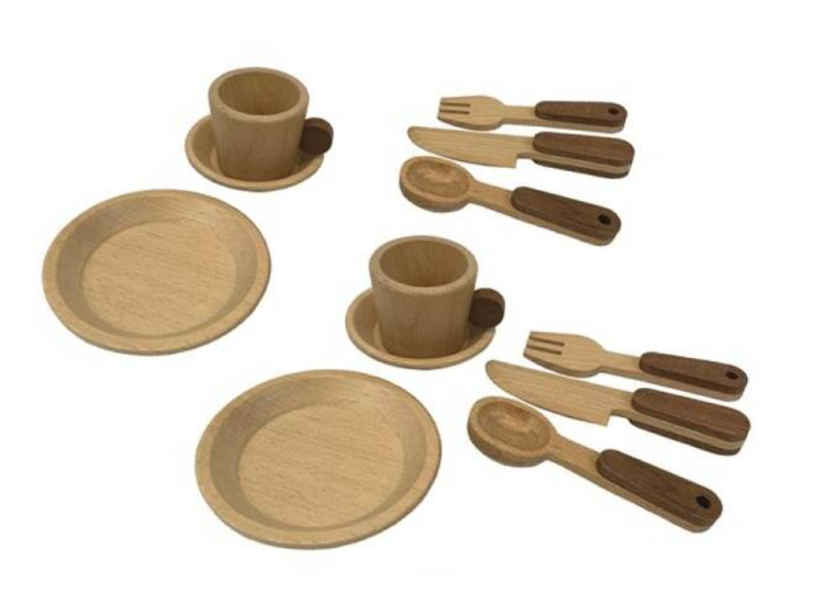 Egmont Toys, zestaw śniadaniowy drewniany, w walizce