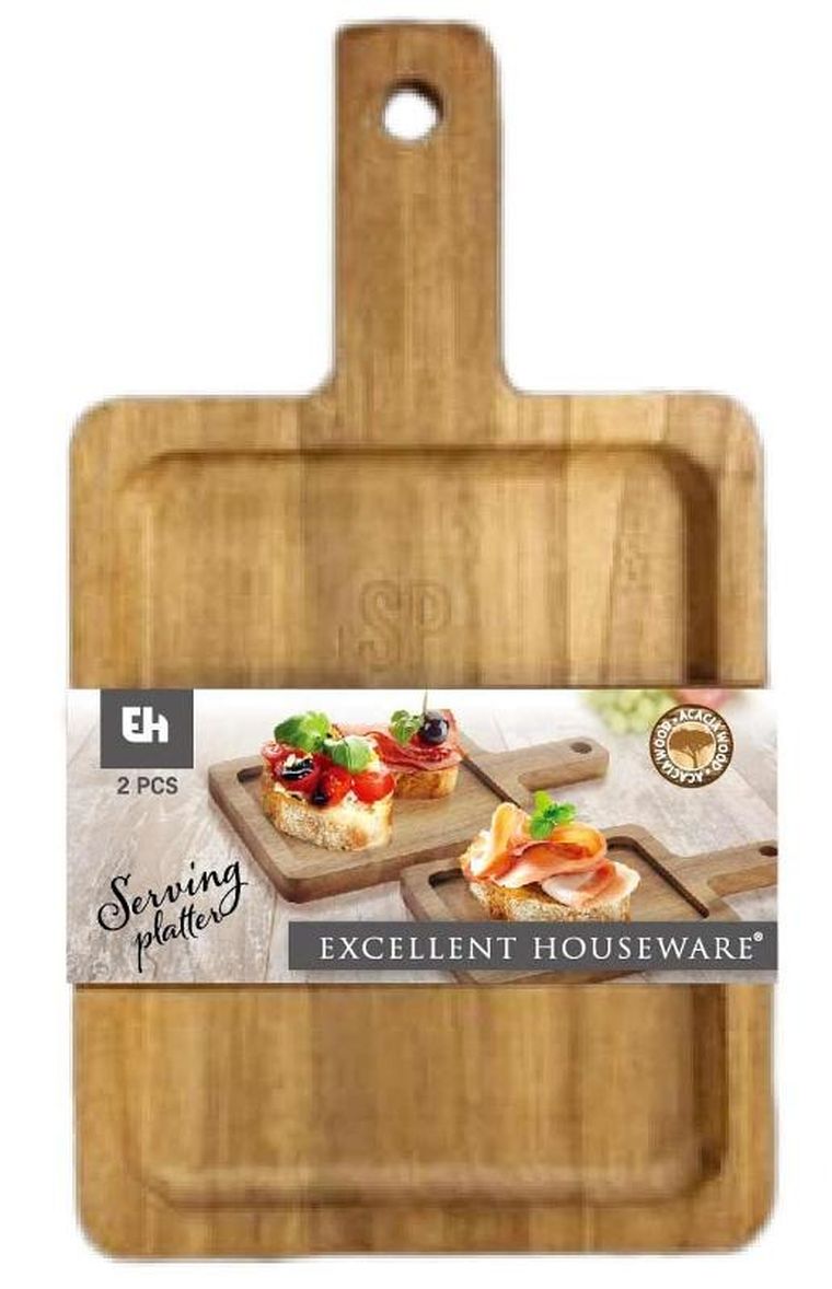 Eh Excellent Houseware, deska do serwowania z drewna akacji, 2 szt.