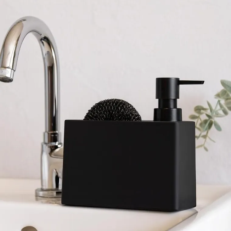 EH Excellent Houseware, dozownik z miejscem na gąbkę, Grain Z Dolomitu, 320 ml