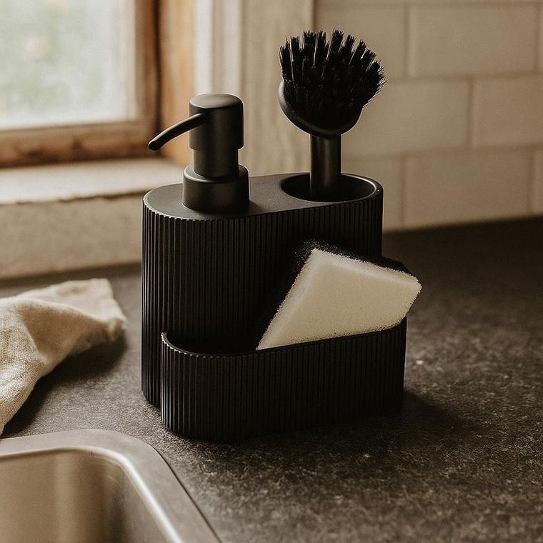 eh Excellent Houseware, Kimu, dozownik do płynu do naczyń, z miejscem na gąbkę i szczotkę