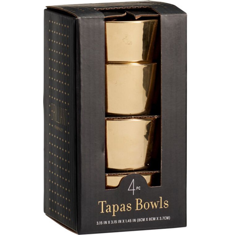 Eh Excellent Houseware, Miravo, złote miseczki na przekąski, 8,5 cm, 4 szt.