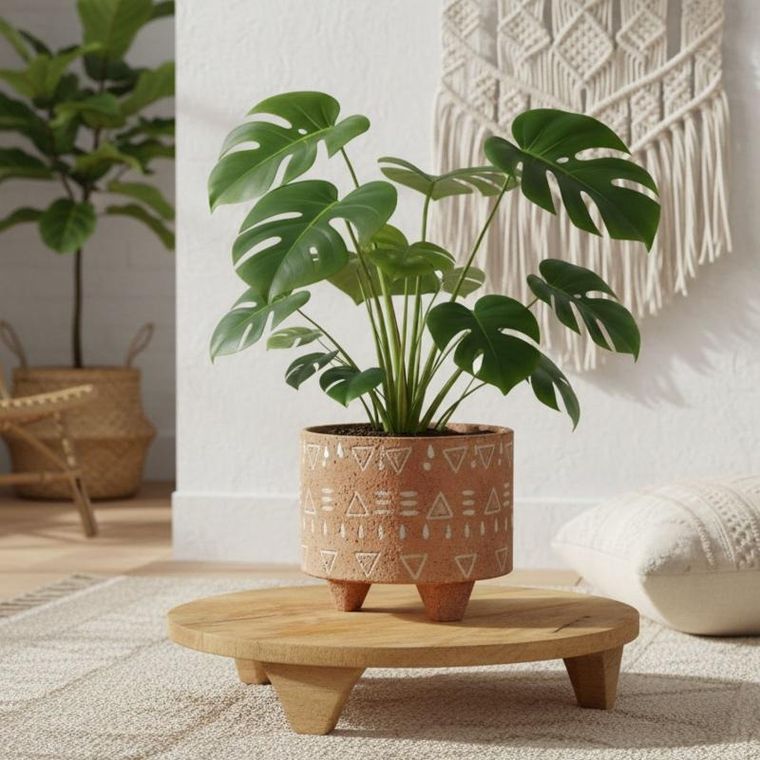 Eh Excellent Houseware, podstawka pod kwiaty, drewno mango