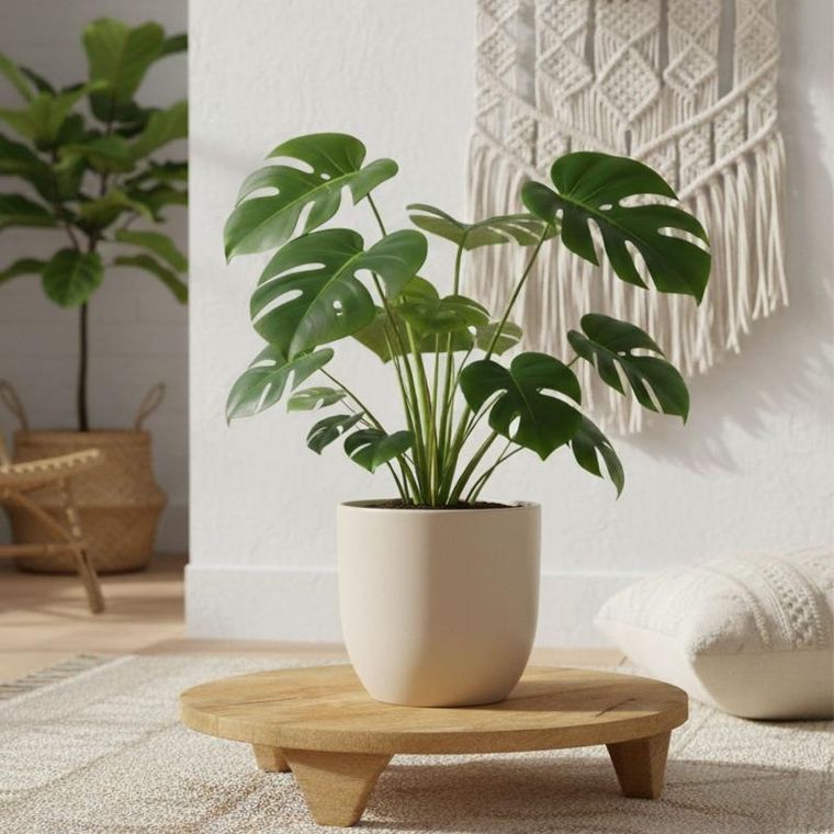 Eh Excellent Houseware, podstawka pod kwiaty, drewno mango