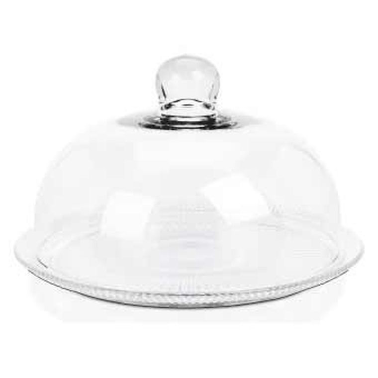 Eh Excellent Houseware, szklana patera na ciasto z kloszem, średnica 30-17 cm