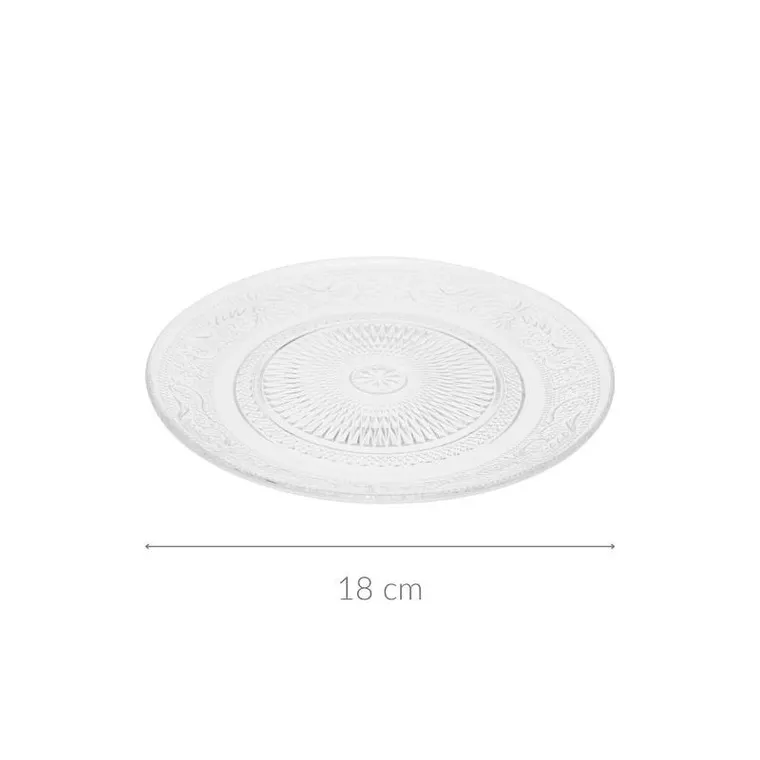 Eh Excellent Houseware, talerzyk do ciasta, szklany, średnica 18 cm