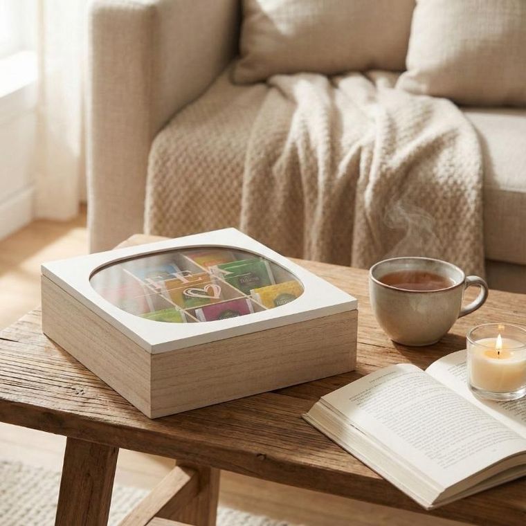 EH Excellent Houseware, Zen, herbaciarka ze szklanym wiekiem, 24-24-7 cm