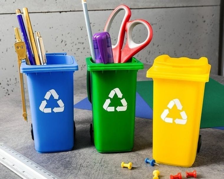 Eko przyborniki biurkowe, kosze na śmieci, 3 szt.