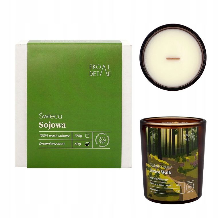 EkoDetale, Mood Stories, świeca sojowa w szkle, Golden Hour Forest Walk, 60g