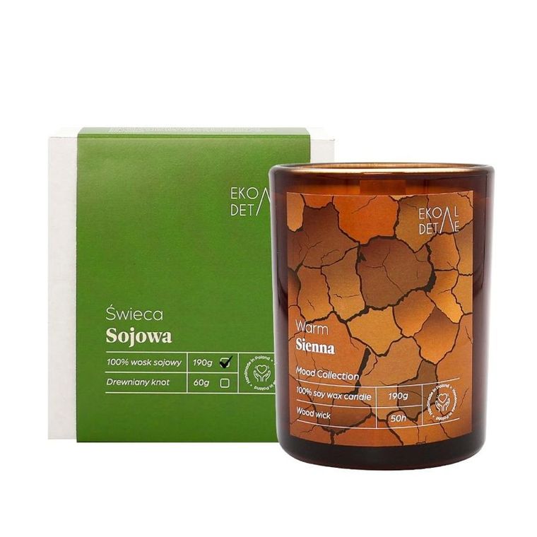 EkoDetale, Mood Stories, świeca sojowa w szkle, Warm Sienna, 190g