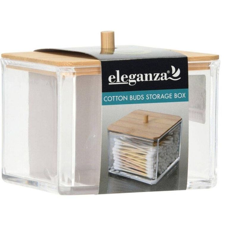 Eleganza, organizer do łazienki z bambusową pokrywką