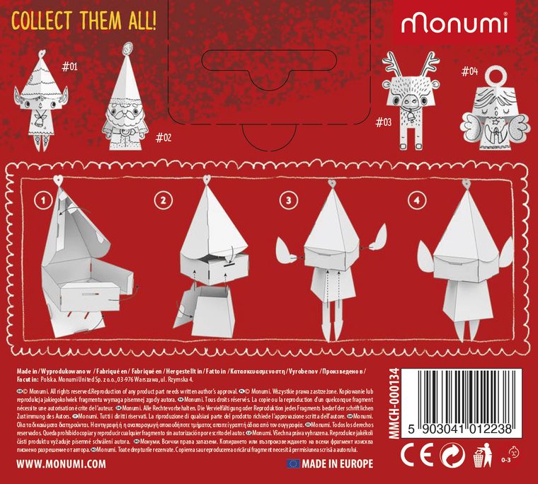 Elf. Kolorowanka 3D. Mini Cubehead Christmas