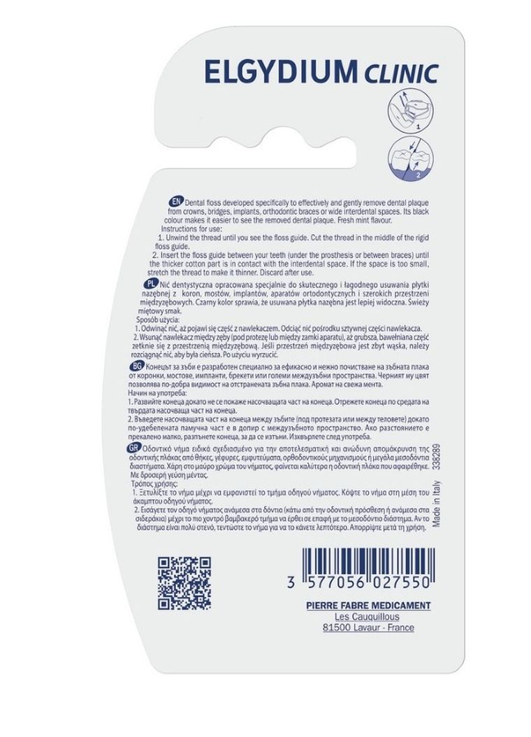 Elgydium, Clinic Dental-Floss, Crossing Floss, nić dentystyczna, 30 odcinków