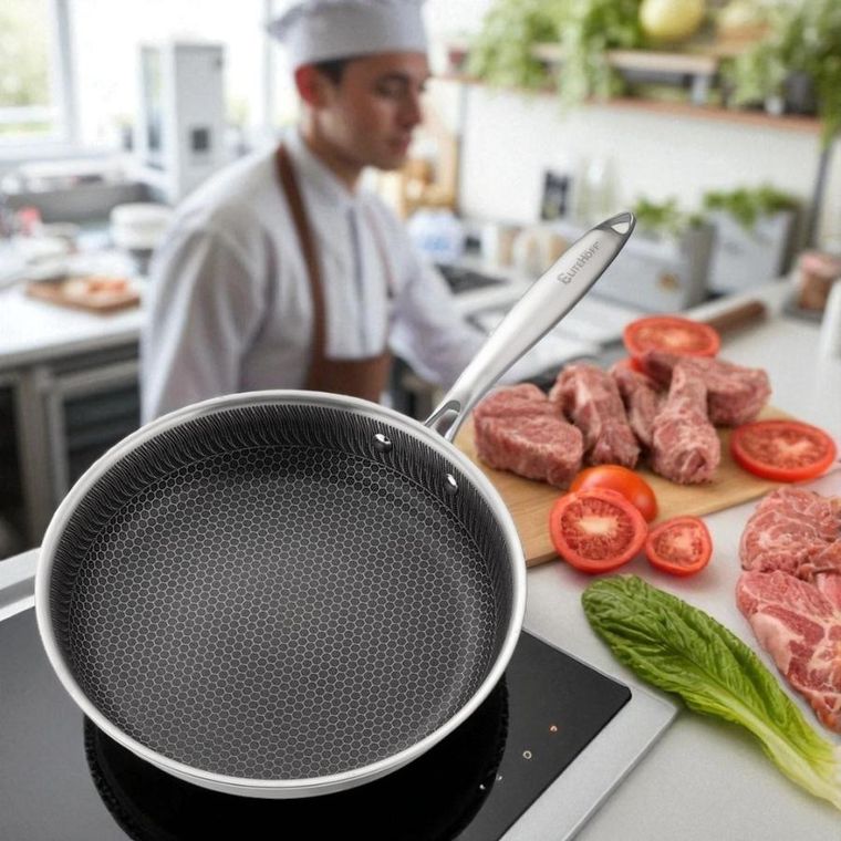 Elitehoff, patelnia z powłoką plaster miodu, stalowa, 28cm, E-7549