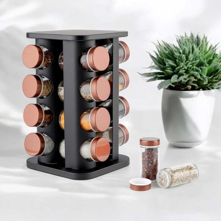 Elitehoff, stojak obrotowy na przyprawy, 16 pojemników